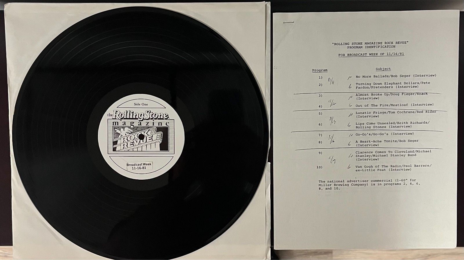 2x Rolling Stone Magazine Rock Revue Shows 1 LP 1981 Beatles Dead Cue Sheets