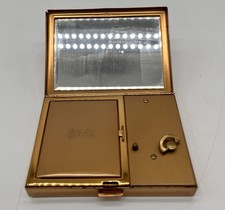 AGME SWISS VINTAGE MUSIC BOX POWDER MIRROR COMPACT POCKET BOX WORKING 40s 50s picture