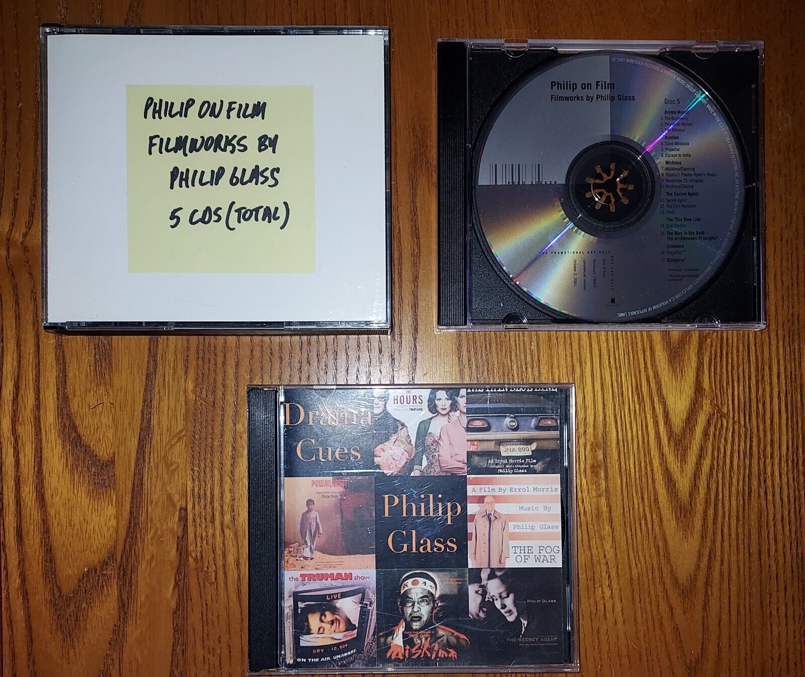 PHILIP GLASS 6 CDs Philip on Film PROMO Filmworks by Philip Glass+ Drama Cues VG