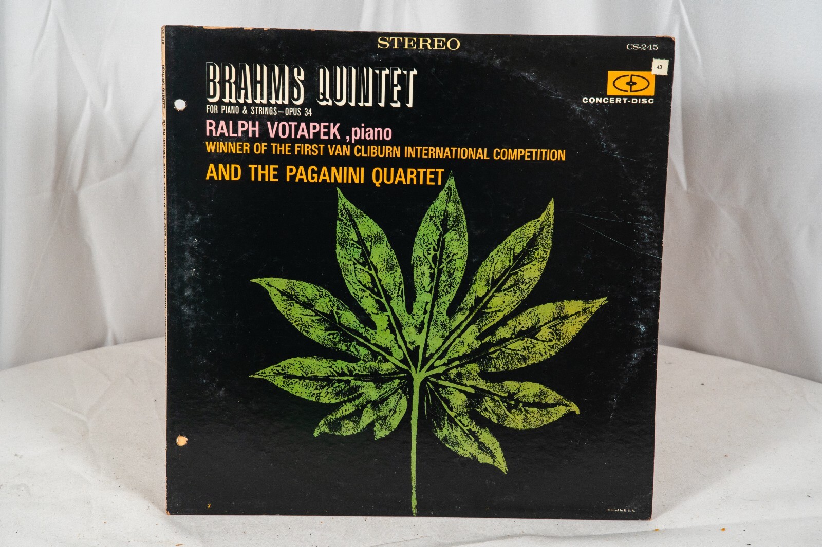 BRAHMS QUINTET for piano & strings-opus 34 RALPH VOTAPEK, piano