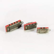 3 Vintage 1930s Cracker Jack Miniature Harmonica Toy Prizes picture