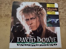 HAND AUTOGRAPHED 1980s EXCELLENT David Bowie – Underground SLEEVE ONLY 45 picture