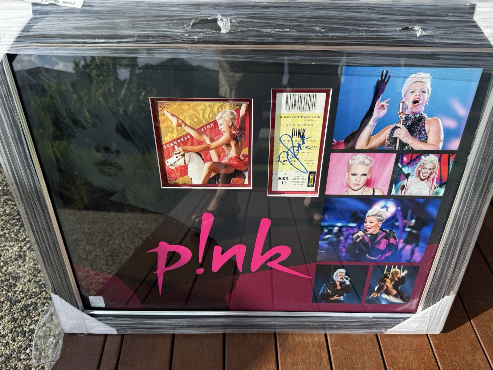 Signed PINK Concert Ticket framed superbly with a COA top rated seller