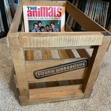 Vintage Wood 12” Vinyl Record Crate Storage Box - Sound Warehouse - Excellent picture