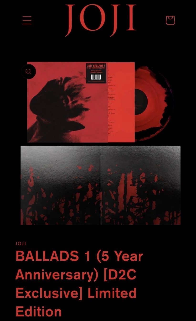 Joji - Ballads 1 (LP) 5 Year Anniv Red And Black Vinyl (VERY RARE, BRAND NEW)
