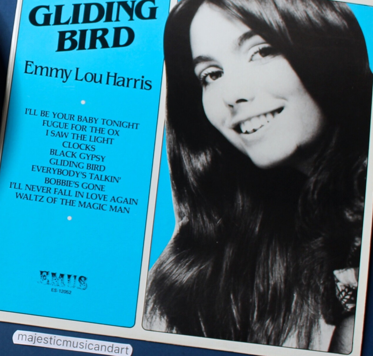 RARE COVER EMMYLOU HARRIS FIRST ALBUM GLIDING BIRD LP 1979 PRESSING EMMY LOU