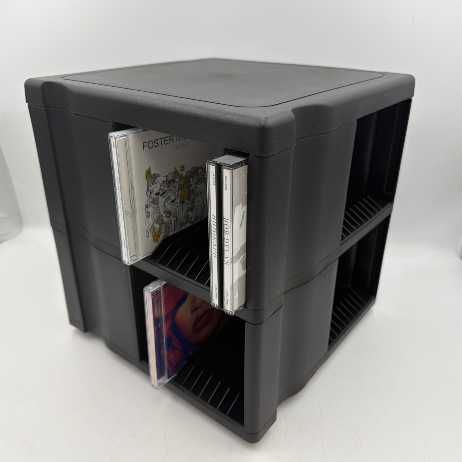 VTG Y2K Alpha CD Storage Cube Tower 96 Disc Rotating Spinning Audiophile Gift