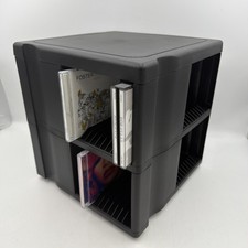 VTG Y2K Alpha CD Storage Cube Tower 96 Disc Rotating Spinning Audiophile Gift picture