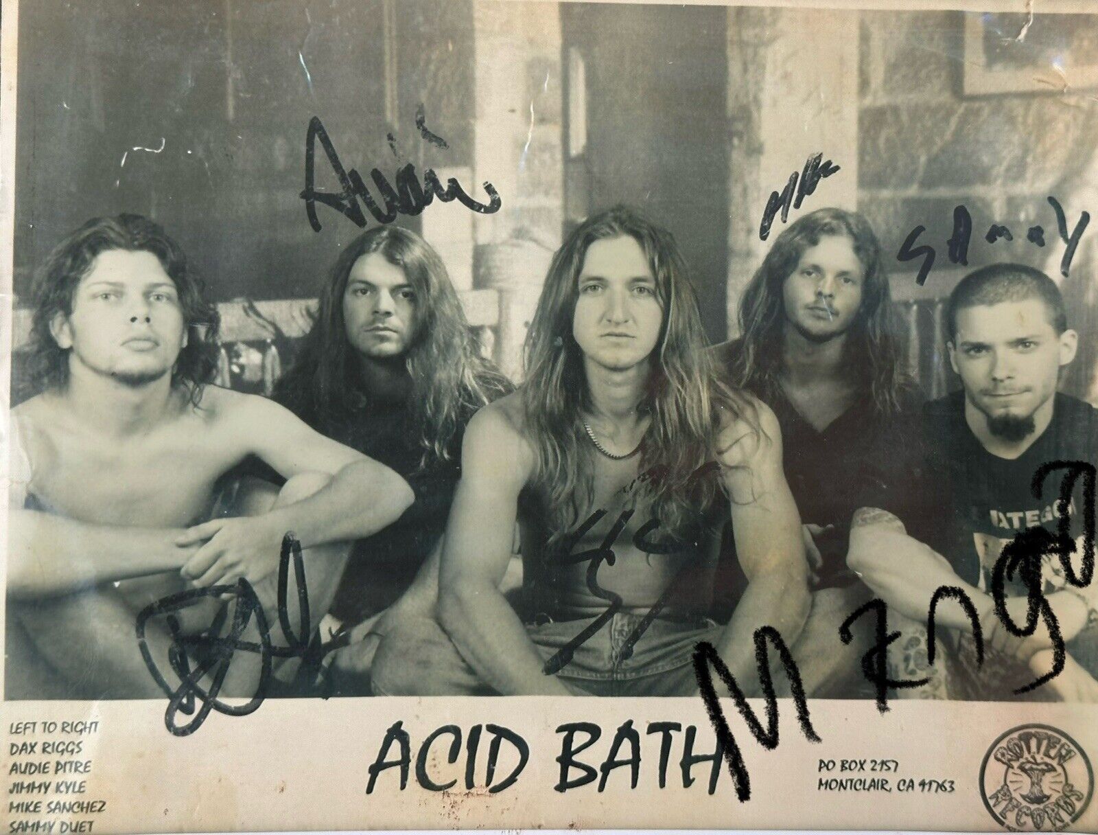 Acid Bath (RARE) Copy’s Of My Original Singed Photo All Five Members