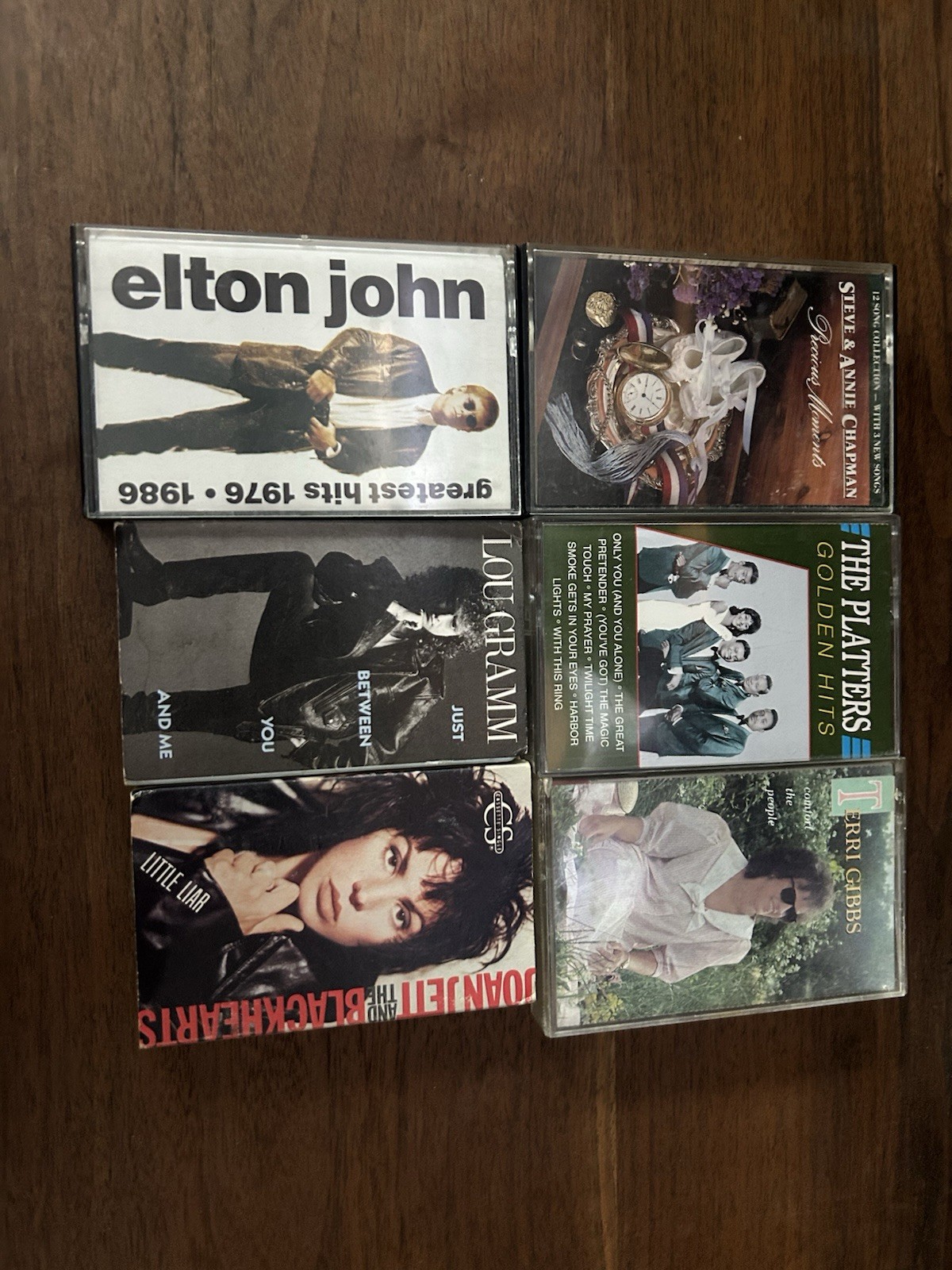 Vintage Cassette Tape Lot 6 Elton John Joan Jett Lou Gramm Platters Country