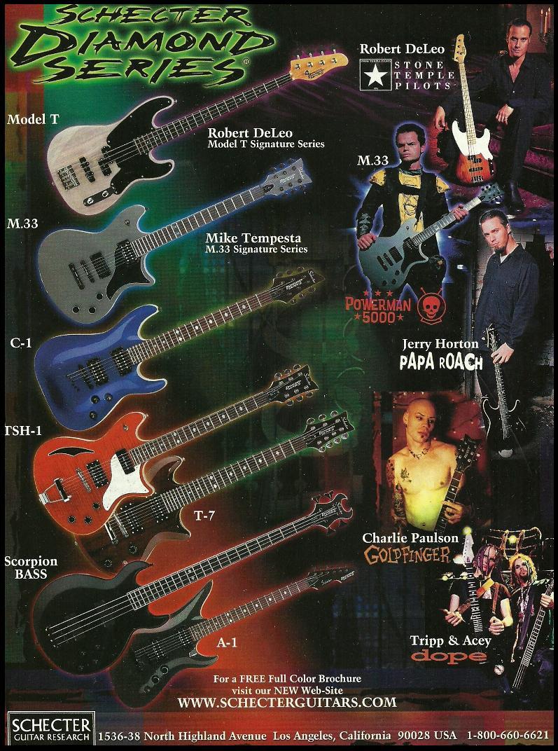 Schecter Diamond Series Robert DeLeo Model T M.33 Scorpion Bass guitar ad