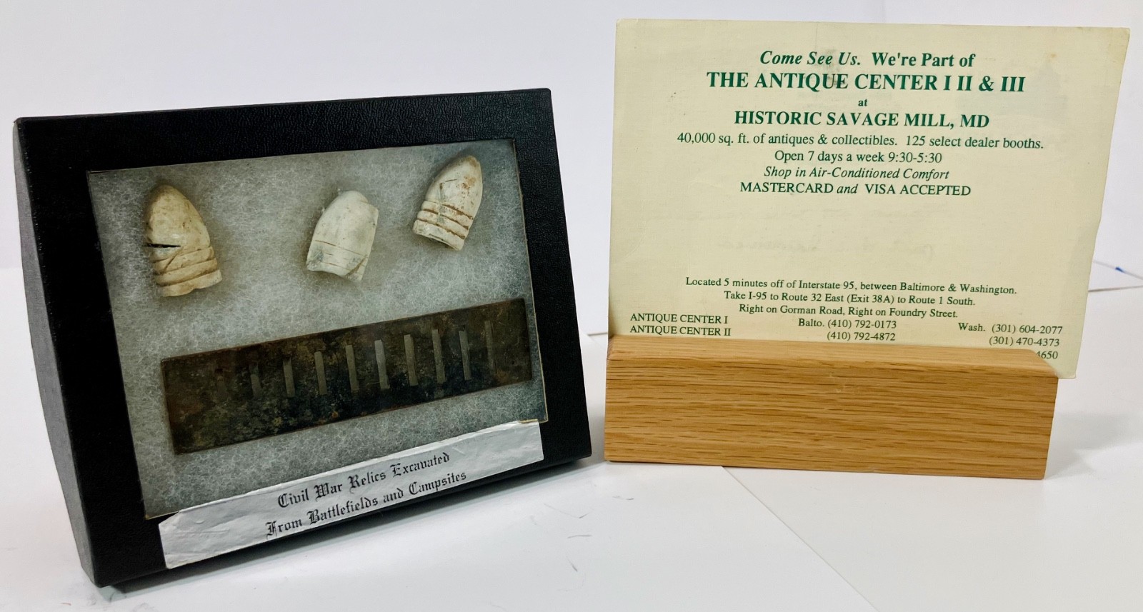 Civil War Battlefield Relics - Harmonica and Three (3) Bullets