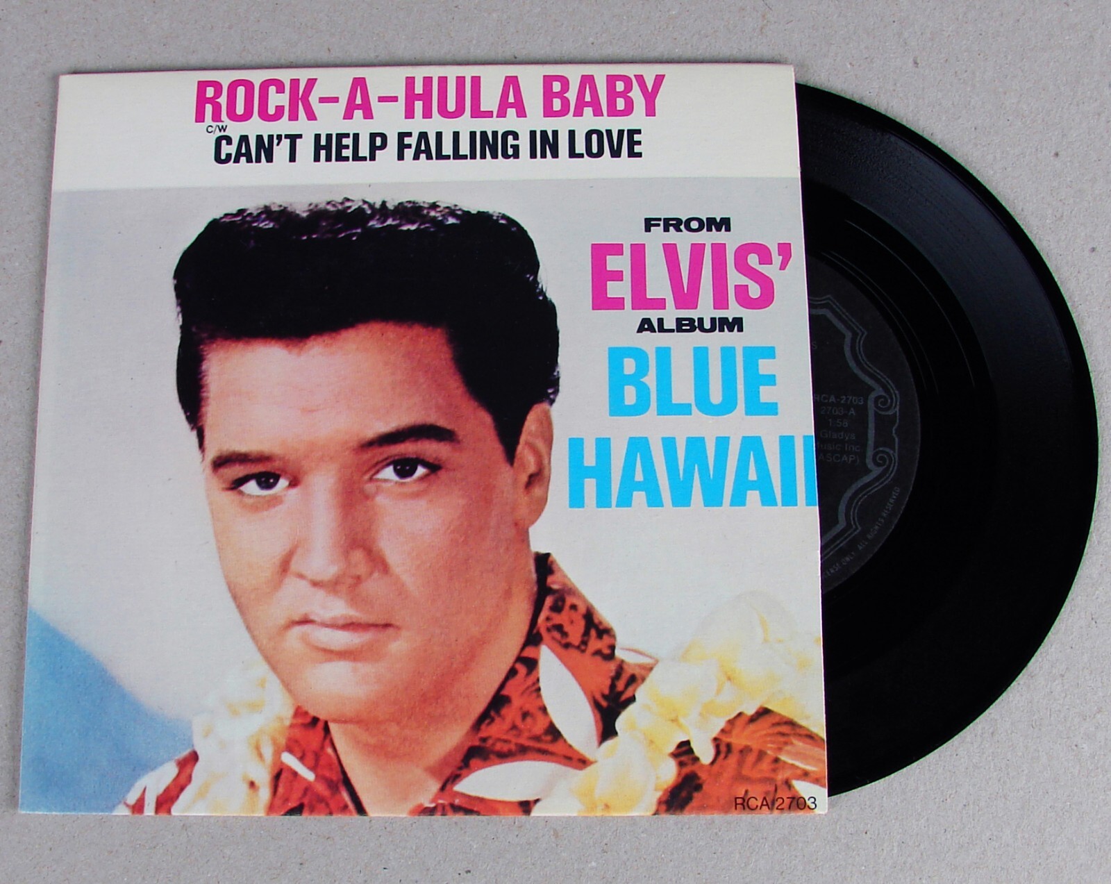 MEGA RARE PRESSING Elvis Presley Rock-A-Hula Baby / Can't Help Falling In Love