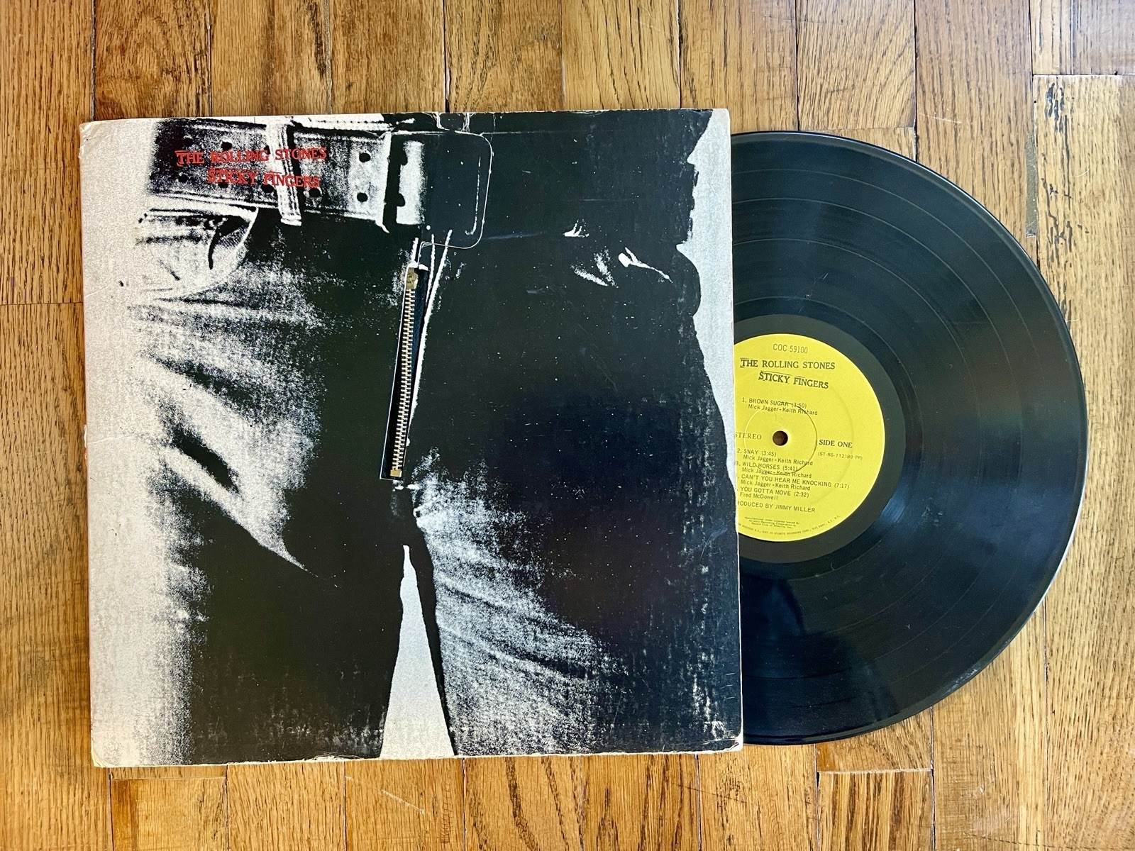 ROLLING STONES STICKY FINGERS 1971 VINYL COC 59100 ZIPPER COVER ST-RS-712190 VG+