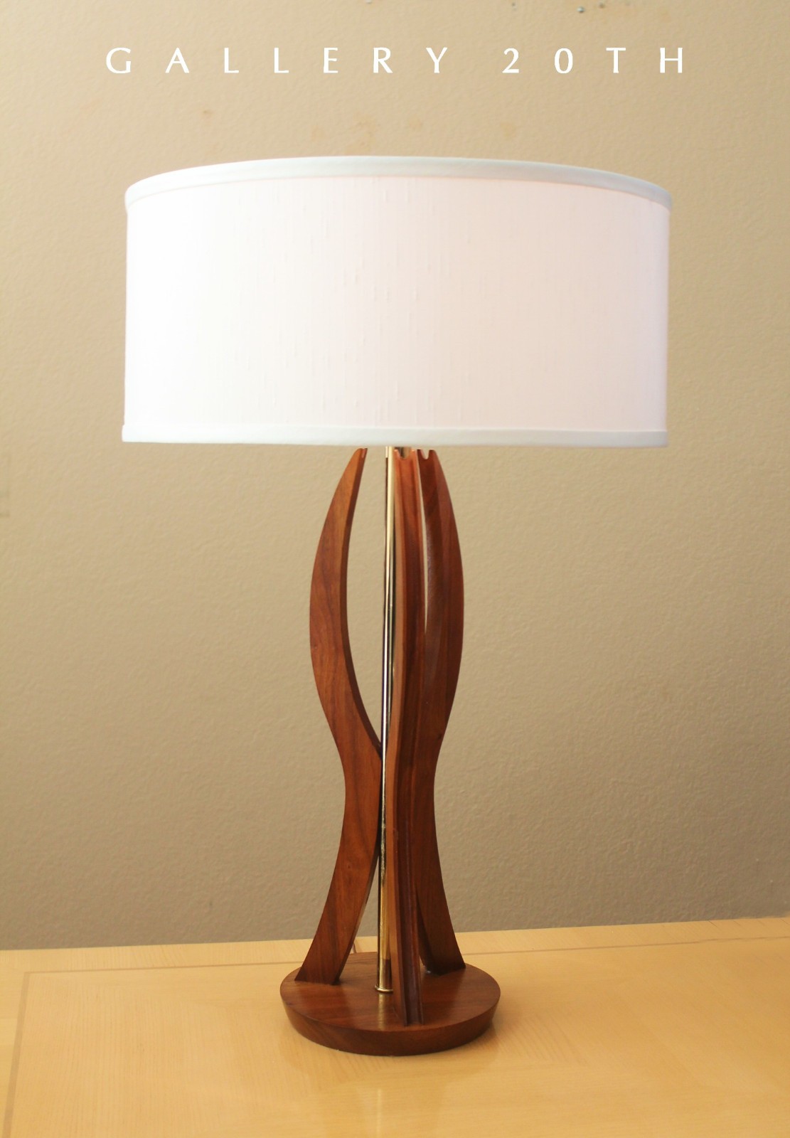 MINTY VTG MID CENTURY DANISH MODERN LAMP 50\'S TEAK ATOMIC BRUCE INDUSTRIES 60s