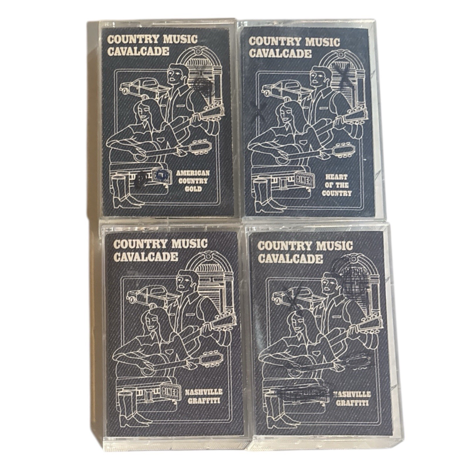 Lot 4 Vintage Country Music Cavalcade Cassette Tape; American/Heart/Nashville