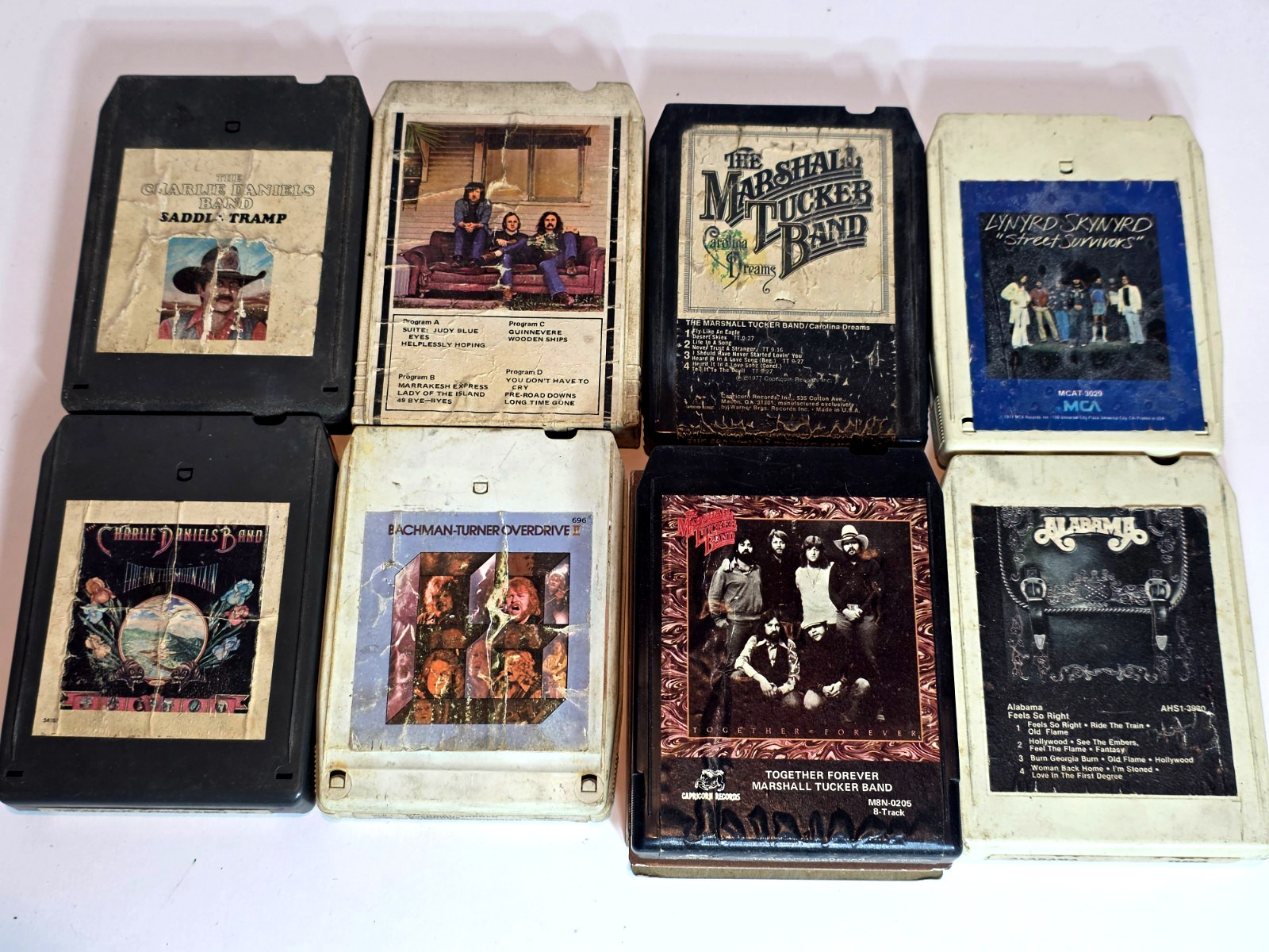 8 Vintage 8-Track Charlie Daniels, Marshal Tucker, Lynyrd Skynyrd, Crosby Stills