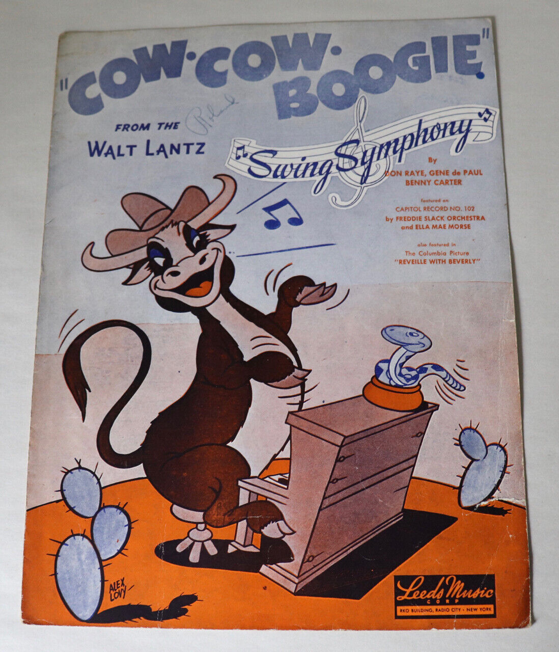 VINTAGE Sheet Music 1942 COW-COWBOOGIE Walter Lantz