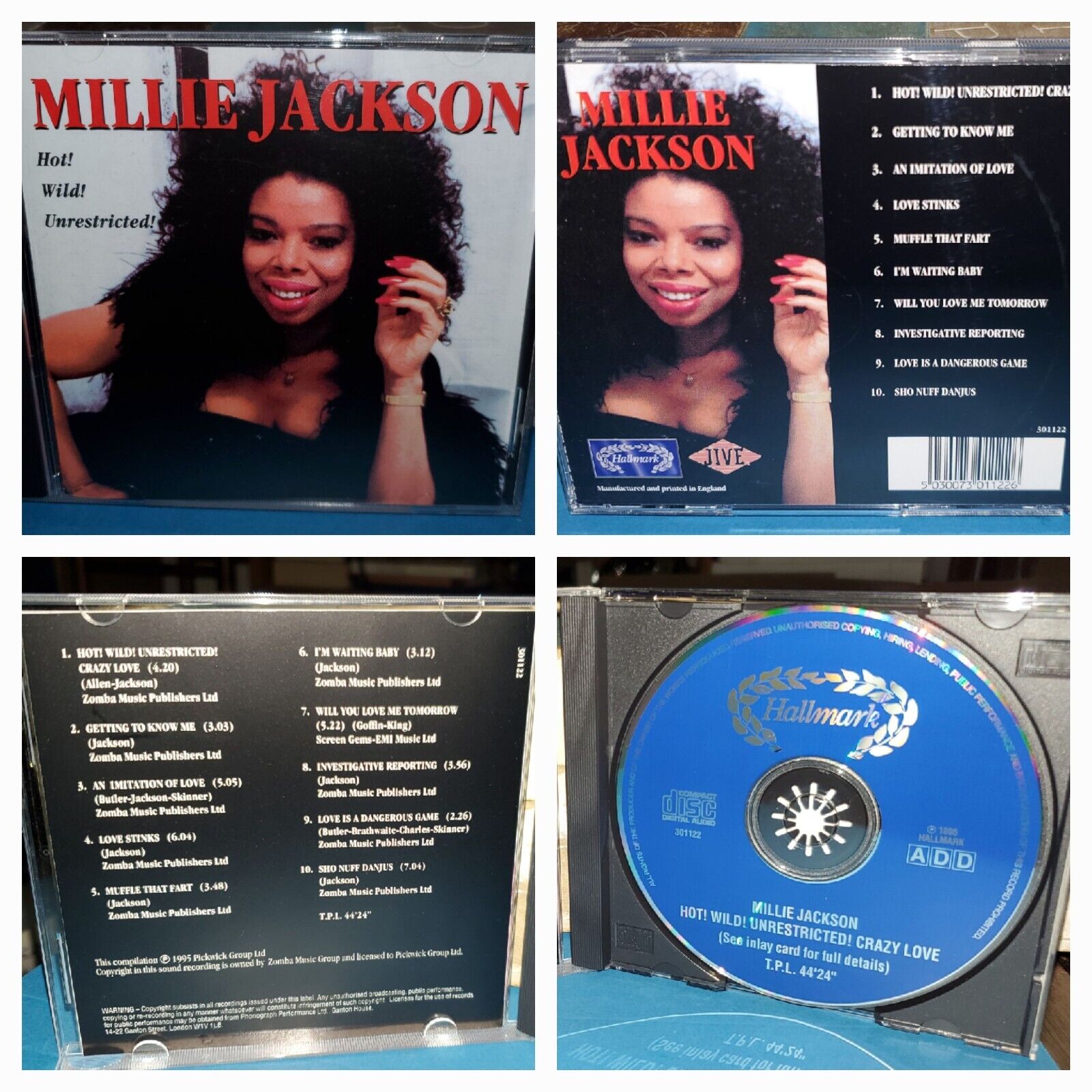 MILLIE JACKSON CD HOT WILD UNRESTRICTED LIVE  BACK TO THE SHIT REISSUE 10 TRX