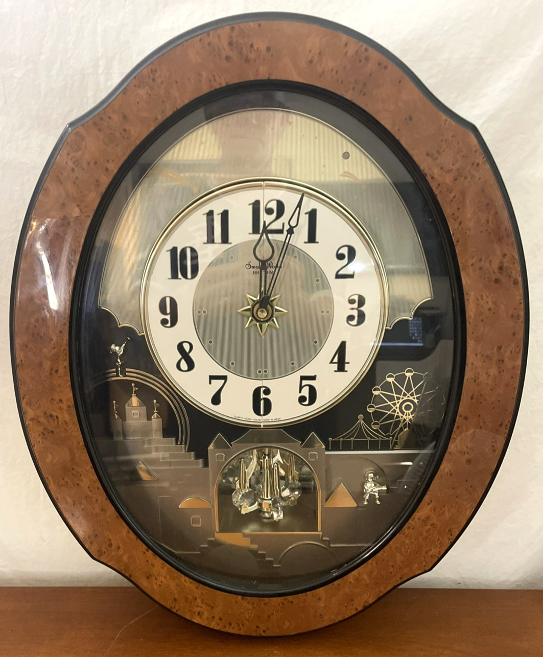 Small World Rhythm Animated Motion Musical Clock 6 Songs Japan Working READ