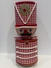 Vintage 1970s Sankyo Japan Toy Soldier Music Box Working Red Gingham Drummer Boy picture