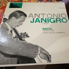 BACH SUITES FOR CELLO 1 & 3 - ANTONIO JANIGRO, USED VINYL LP, WESTMINSTER HI-FI picture