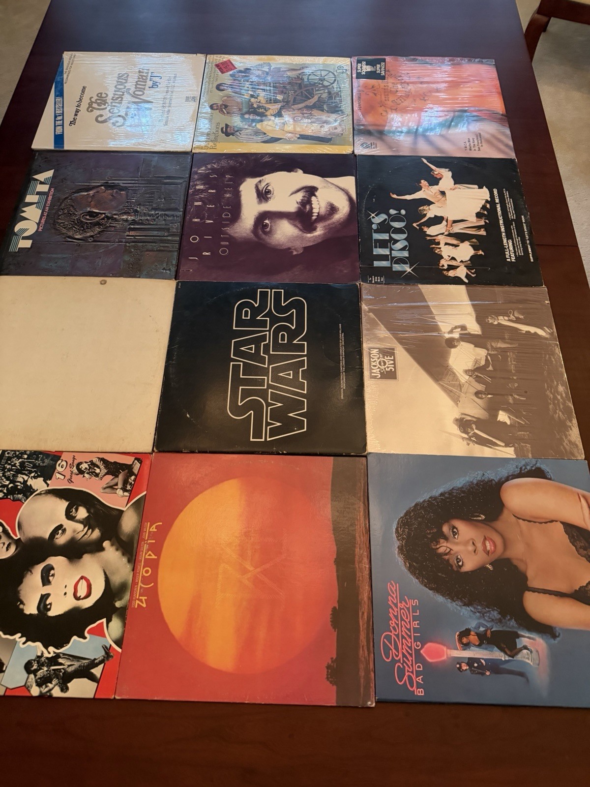 Vintage Vinyl Lot 12 Albums 14 LPs Donna Summer Star Wars Rocky Horror Jackson 5