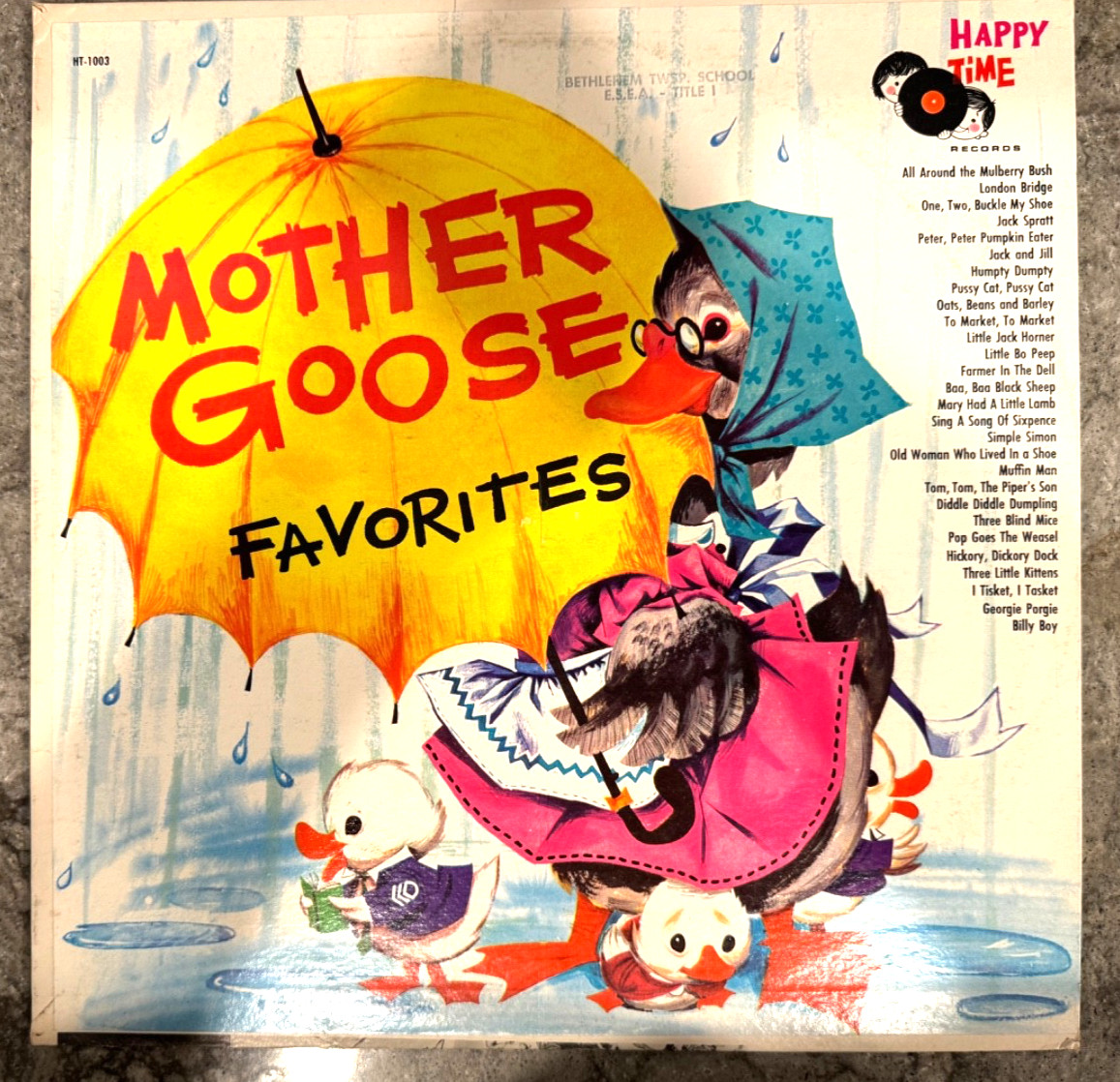 Vintage Vinyl MOTHER GOOSE FAVORITES HAPPY TIME RECORDS Children\'s Music