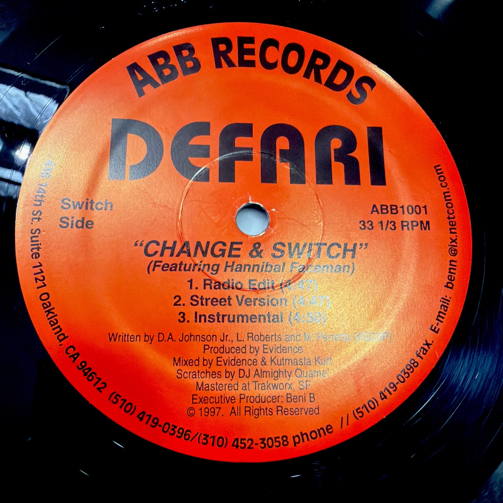 Defari - Bionic / Change & Switch - ABB1001 - Vinyl - Hip Hop 1997 - VERY RARE