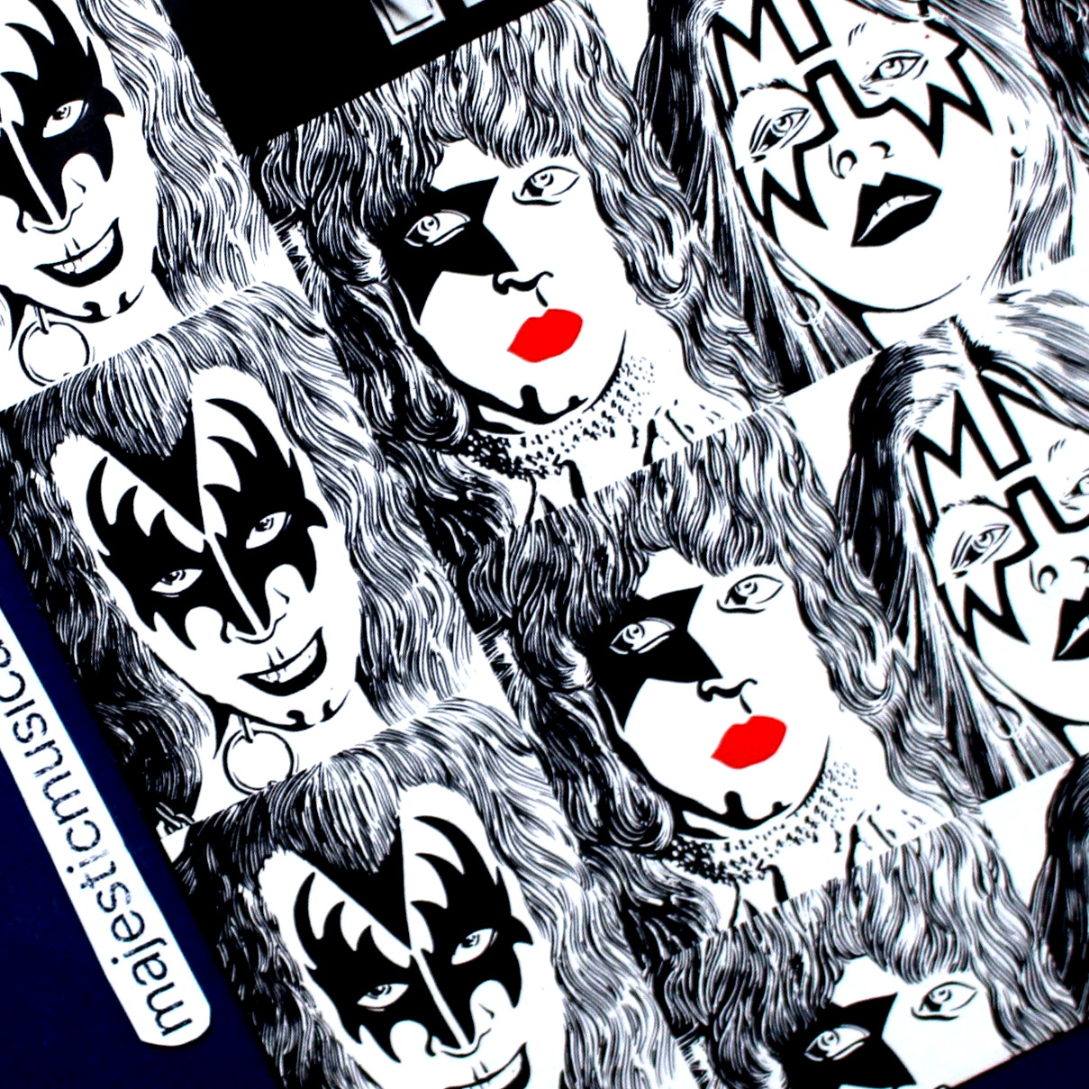 RARE ART COVER ORIGINAL 1975 KISS ROCK AND ROLL ALL NITE 7