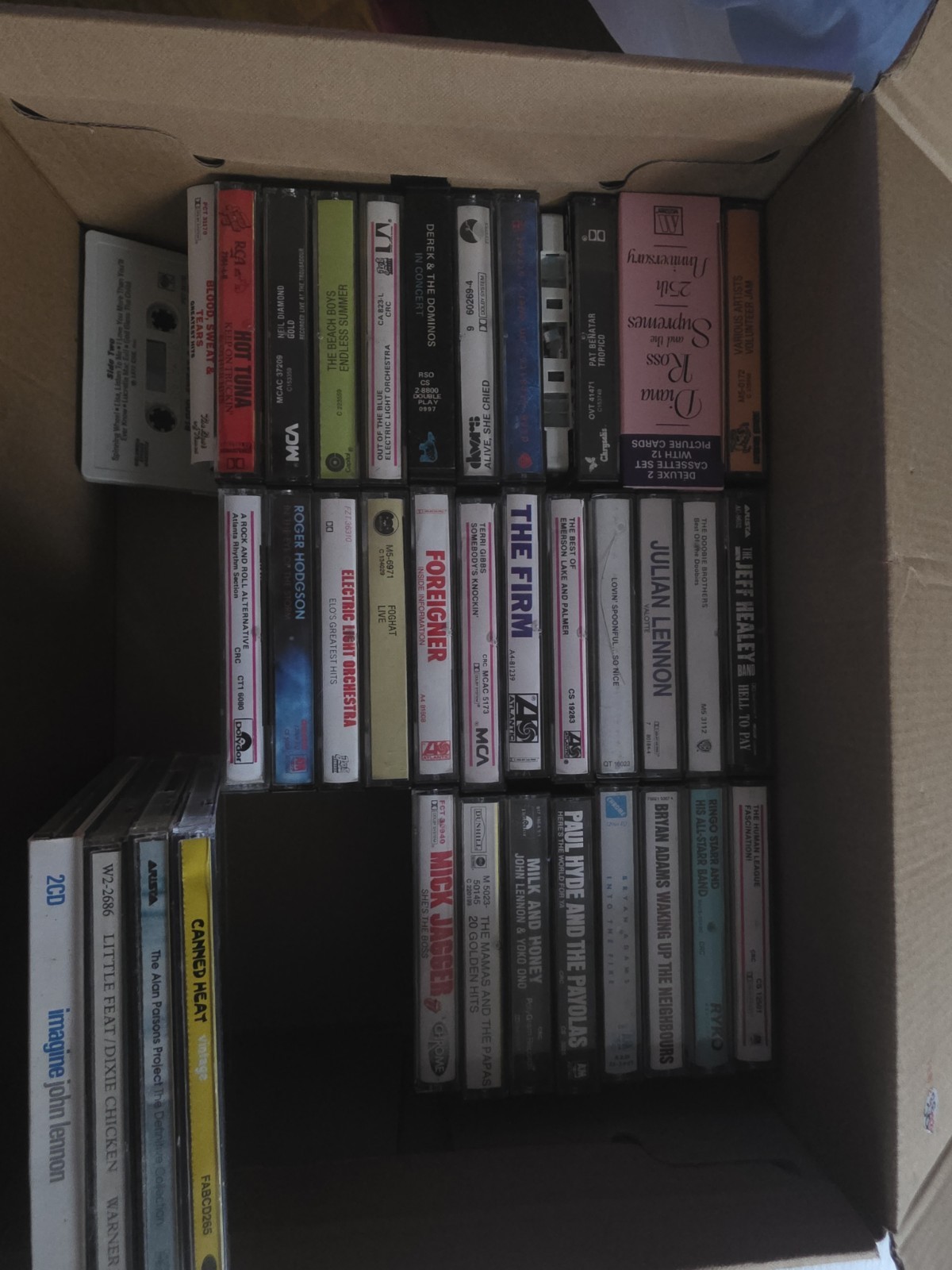 Vintage Classic Rock Pop Cassette Tape Lot 70s 80s ELO Foreigner Mick Jagger 4cd