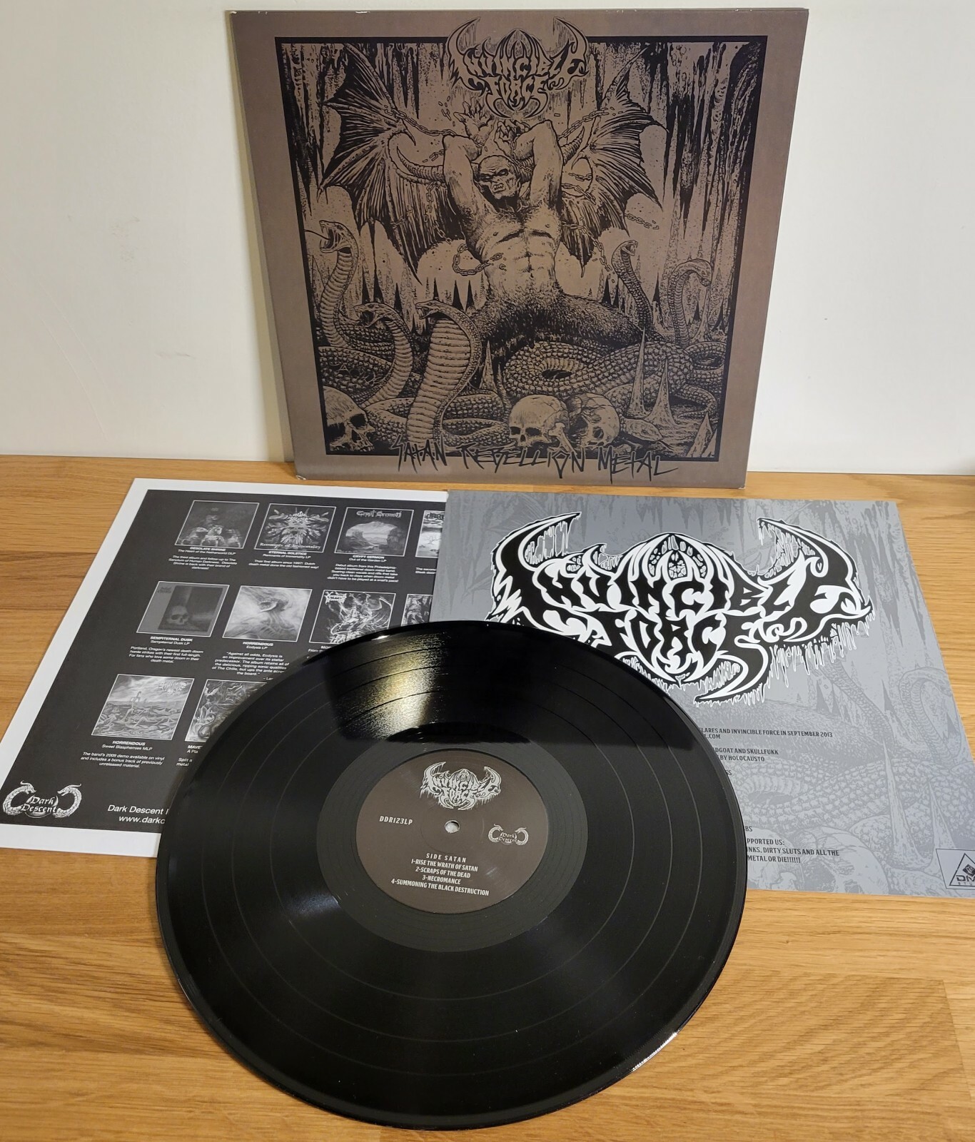 Invincible Force Satan Rebellion Metal 2015 Dark Decent Records  sleeve Vinyl LP