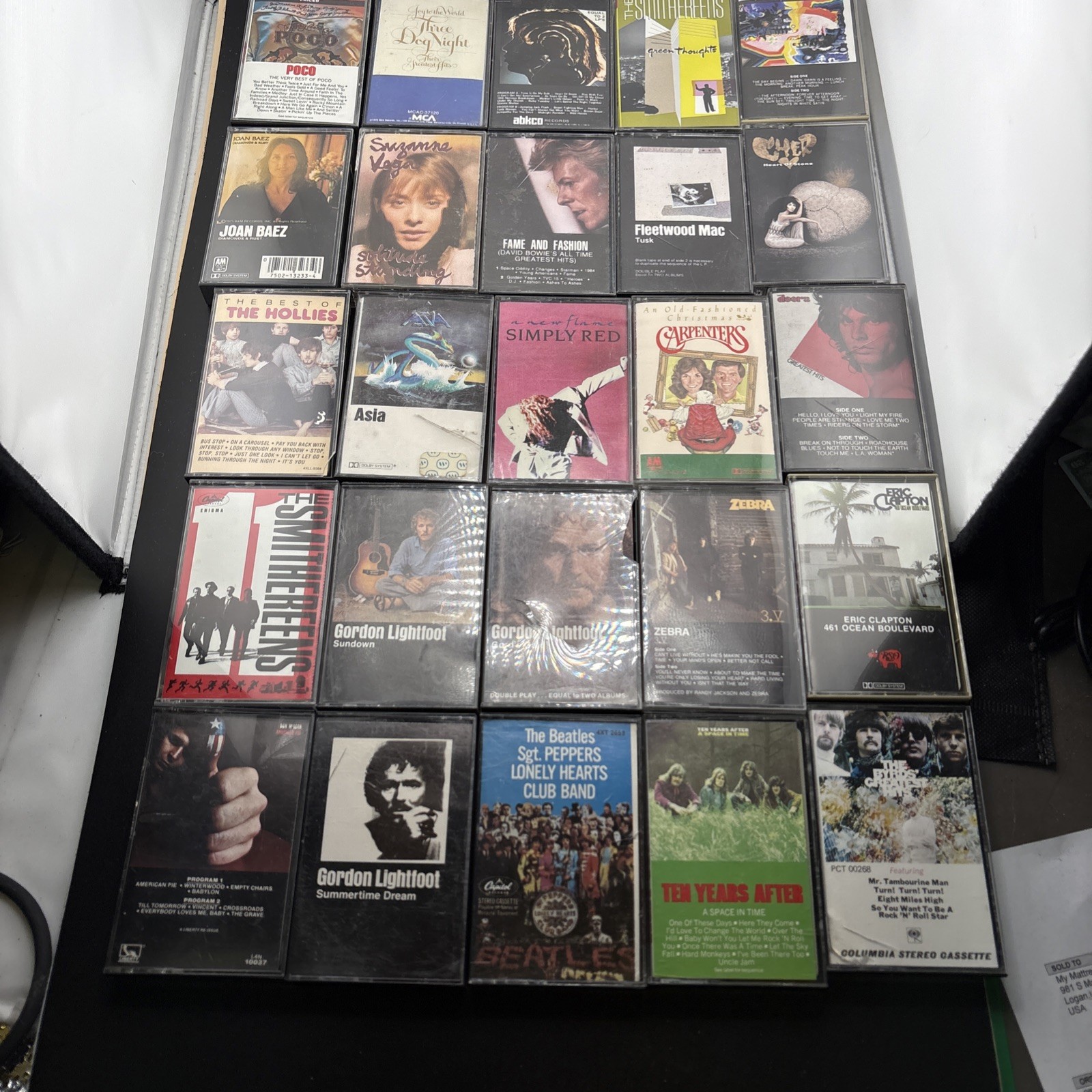 Mixed Lot of 25 Cassette Tapes 70s 80s- Bowie, Fleetwood, Cher, Beatles