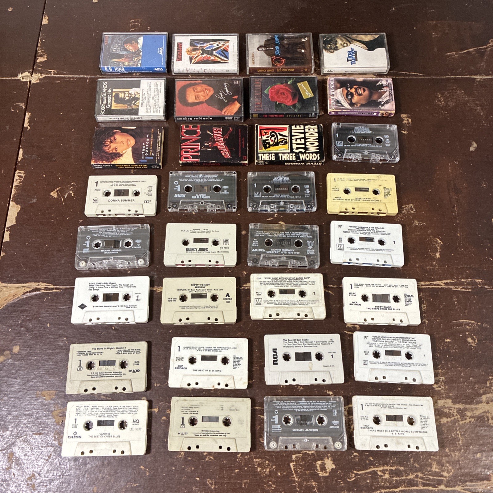 VTG Blues Soul Motown Funk MIXED LOT of 32 Cassette Tapes MICHAEL JACKSON PRINCE