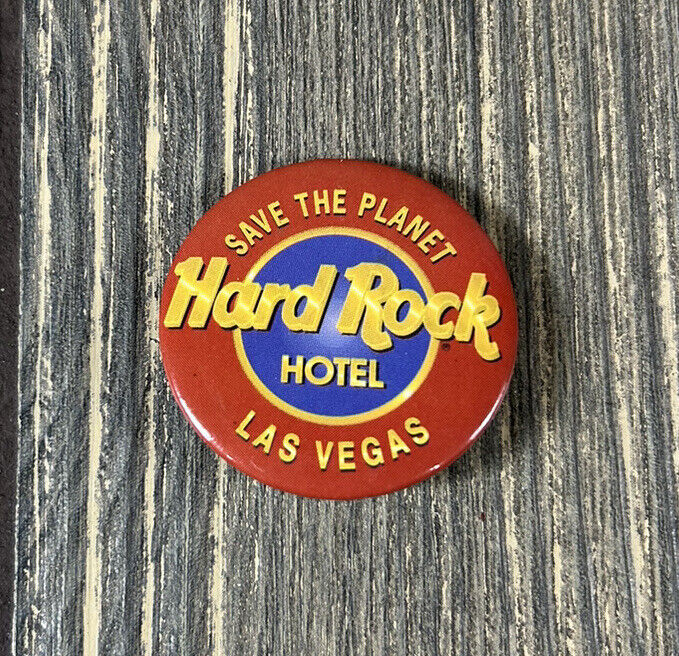 Vintage Hard Rock Hotel Save The Planet Las Vegas Pin 1.5\