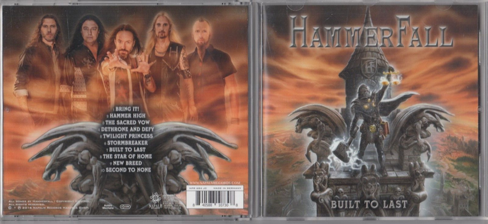 Hammerfall - Built To Last  (CD, 2016) NAPALM METAL GERMANY