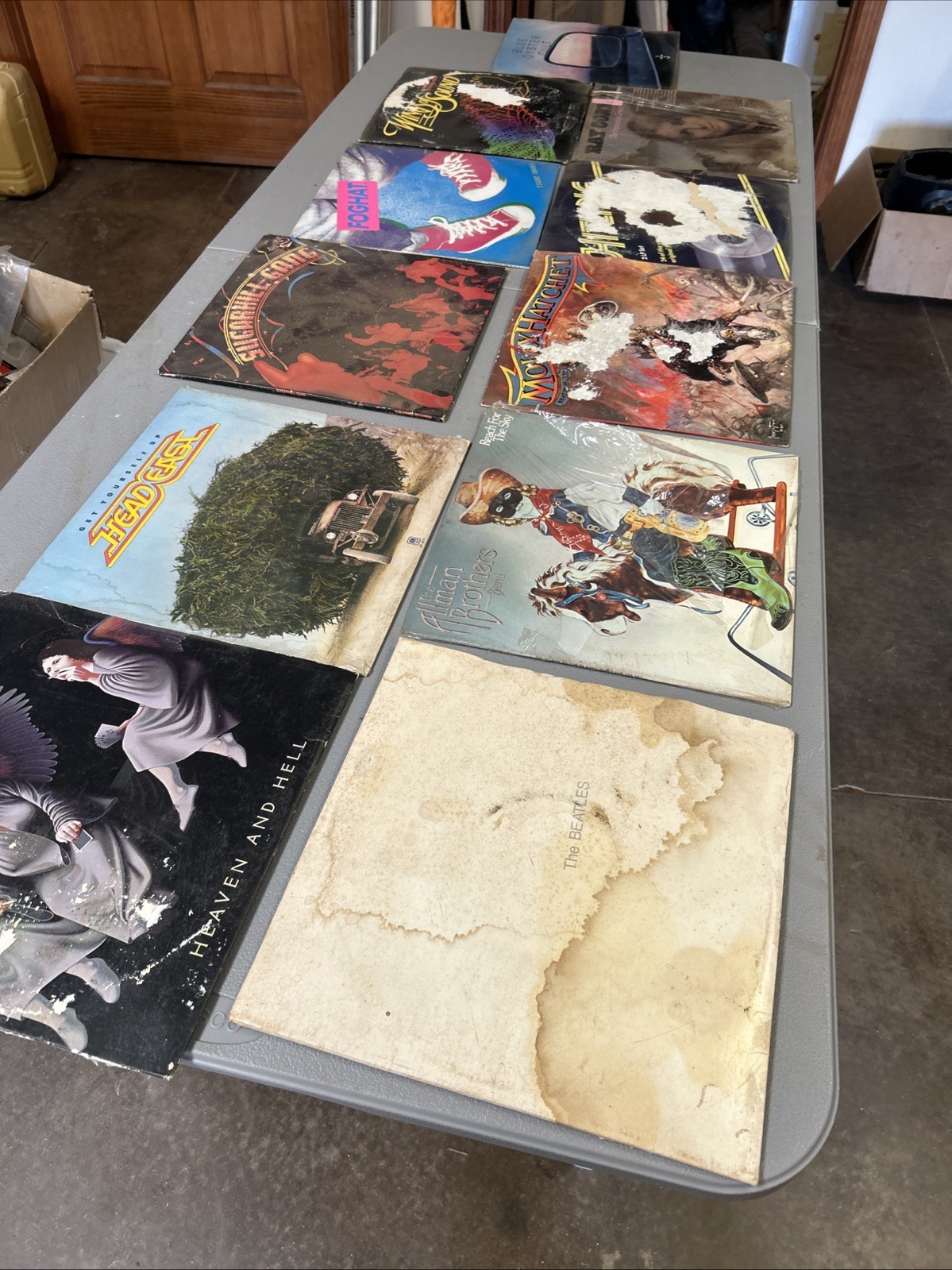 Vintage Vinyl Record Lot 11 LPs Beatles Black Sabbath Blue Oyster Cult Untested