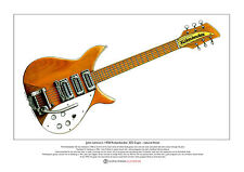 John Lennon's 58 Rickenbacker 325 natural finish Ltd Edition Fine Art Print A3  picture