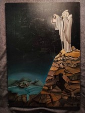 Vintage Painting of Led Zeppelin IV Album Inner Art Hermit Oil Painting Signed  picture