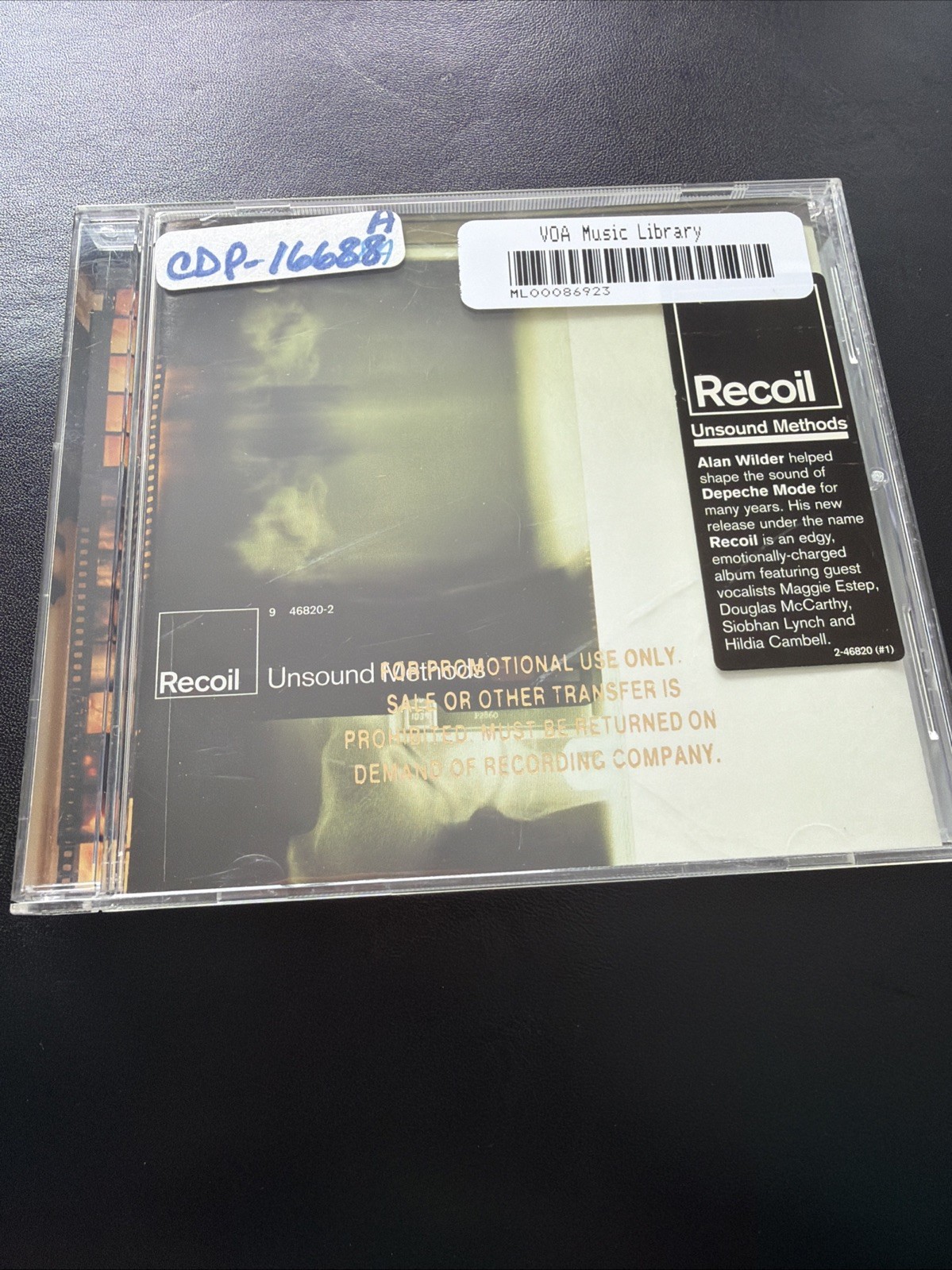 RECOIL : UNSOUND METHODS : Promo CD 1997 : EMUTE ALAN WILDER DEPECHE MODE : VOA