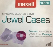 Maxell 190069d CD-360 Replacement CD/DVD Jewel Boxes Plastic 12 Pack (Clear) by picture