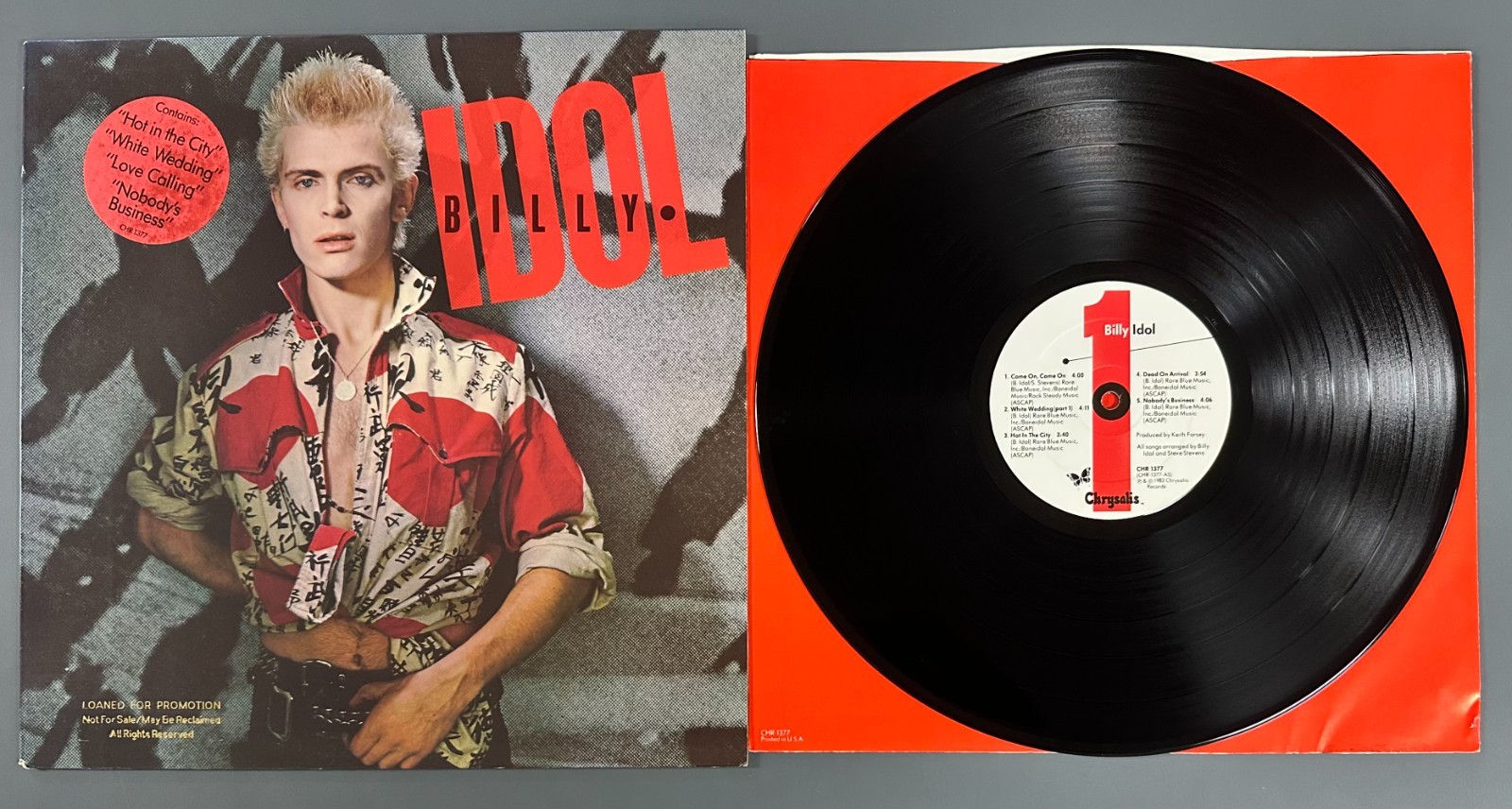 BILLY IDOL - SELF TITLED S/T Debut LP Vinyl 1982 PROMO COPY Cover Variation