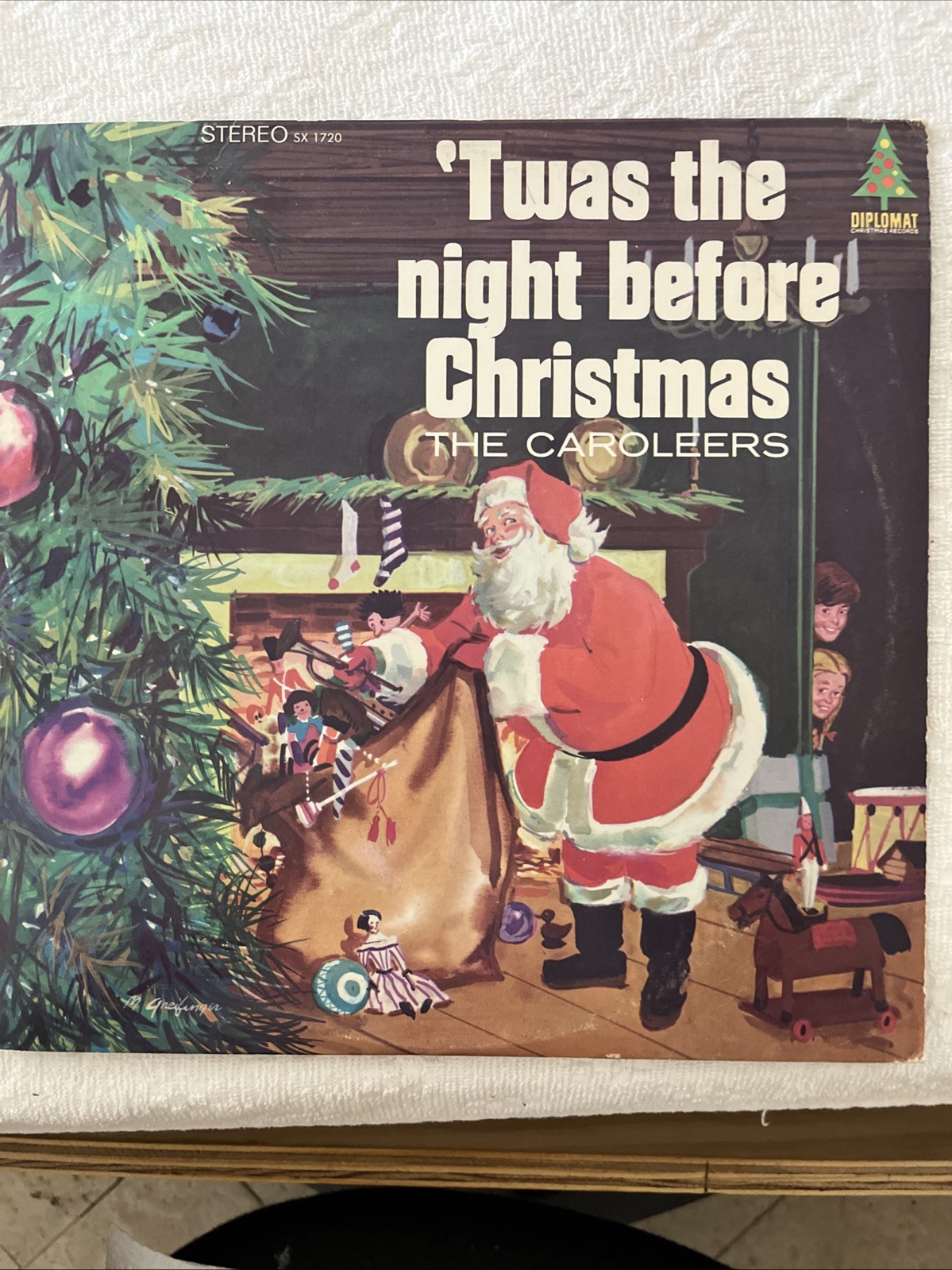 Vintage Twas The Night Before Christmas The Caroleers Album SX 1720