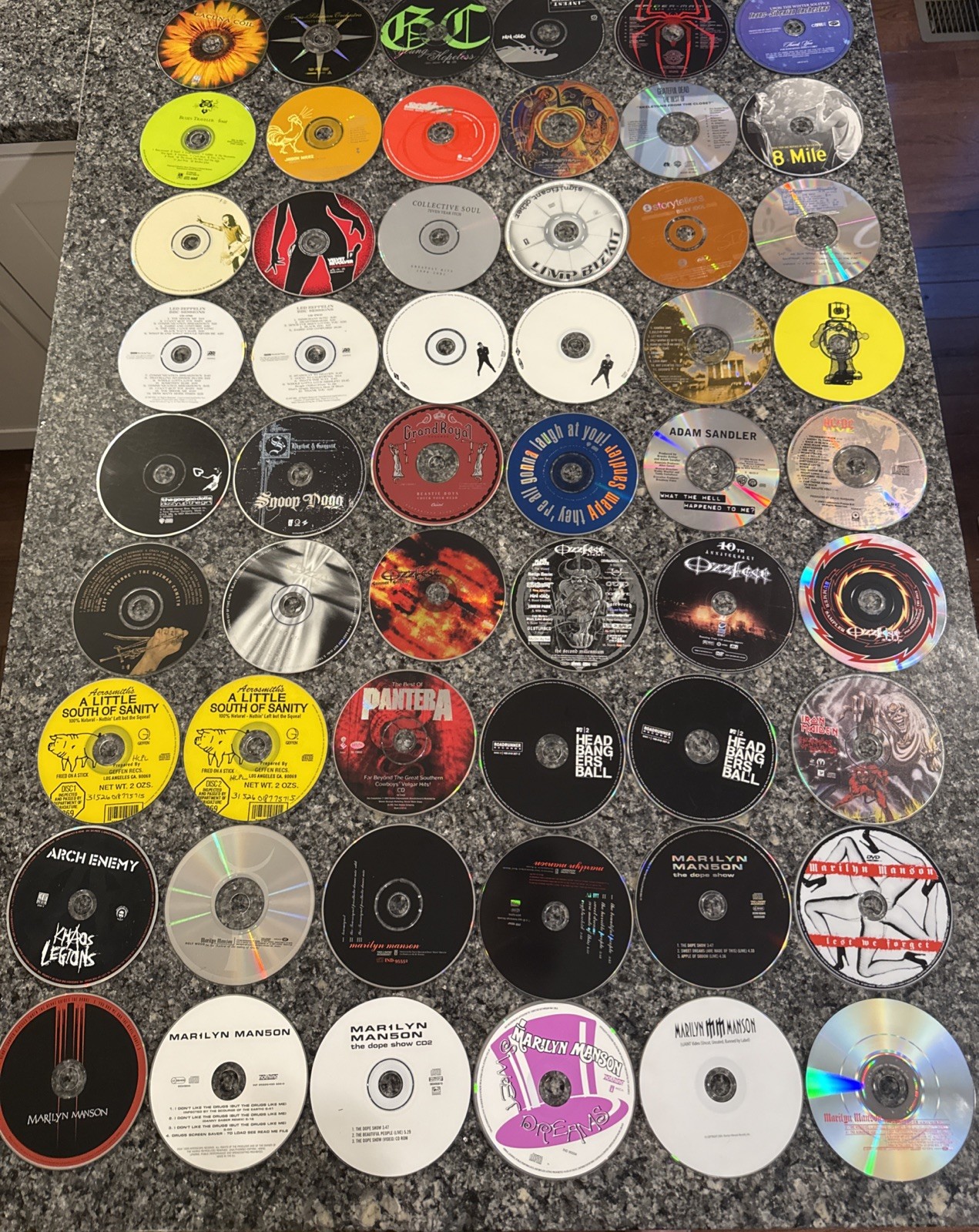 Rock CD Lot Of 54 CDs Marilyn Manson, Ozzfest, Aerosmith, Zeppelin, AC/DC,
