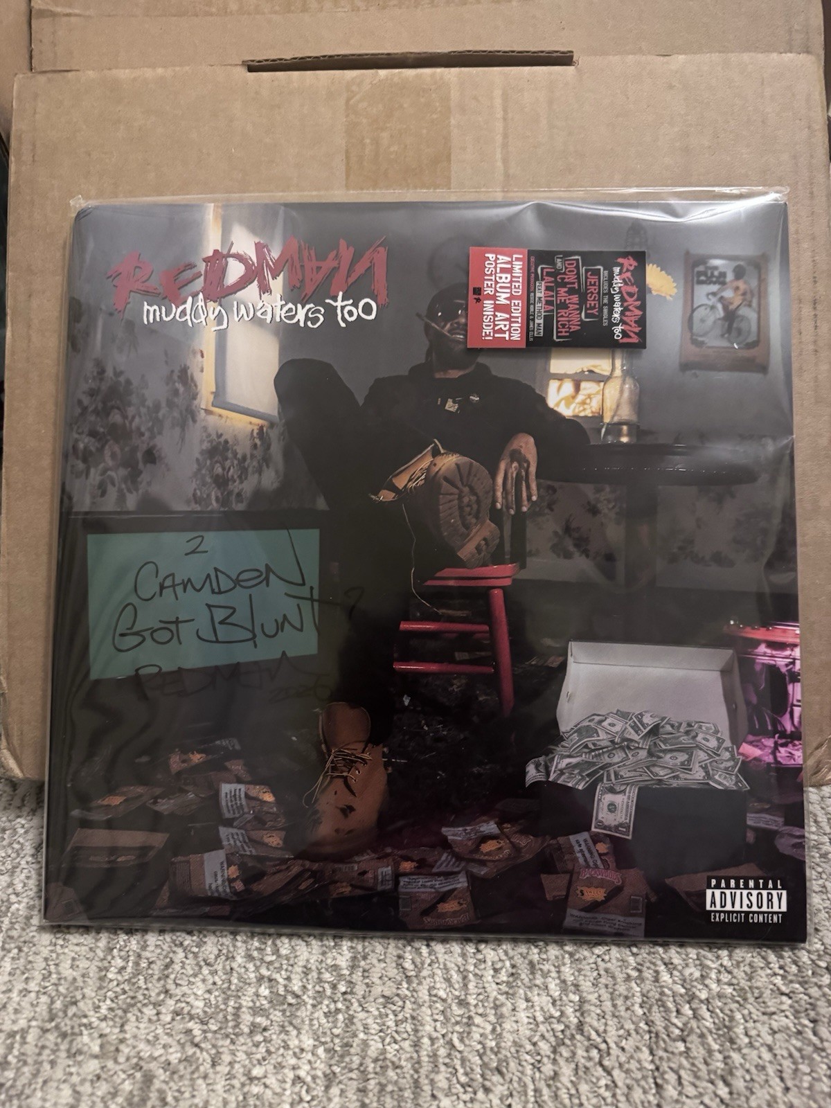 Signed Vinyl LP Redman Muddy Waters Too Wu Tang Clan Clan / Personal to Camden