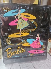 Vintage Barbie Record Tote 1961 45 Rpm Vinyl Black Music Notes picture