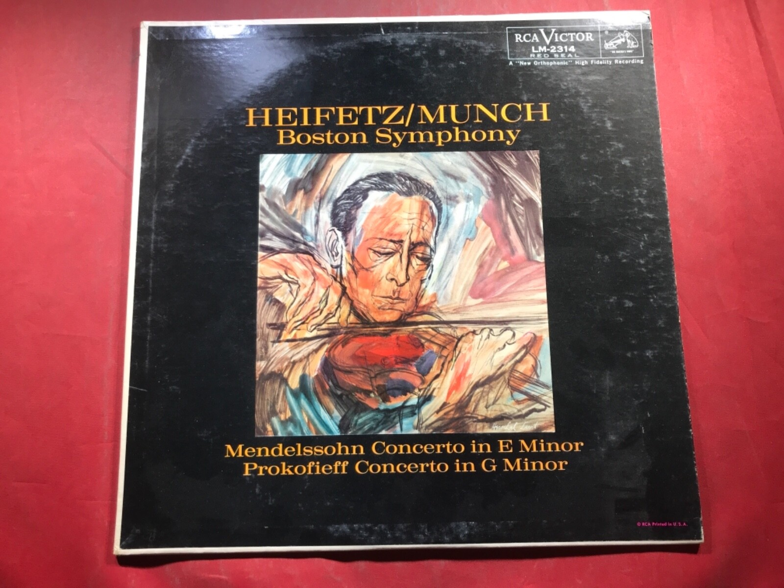 F3-36 HEIFETZ/MUNCH BOSTON SYMPHONY Mendelssohn Concerto In E ... RCA RED SEAL