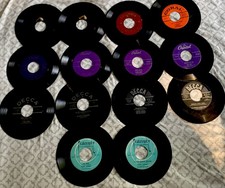 Lot Of 14 45s 7” Vinyl records All VG+/EX Decca Fraternity Coral Columbia RCA picture