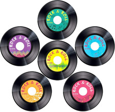 30pcs Record Cutouts 1950's Rock And Roll Music Party Two Sided Decoration 7 Inc picture