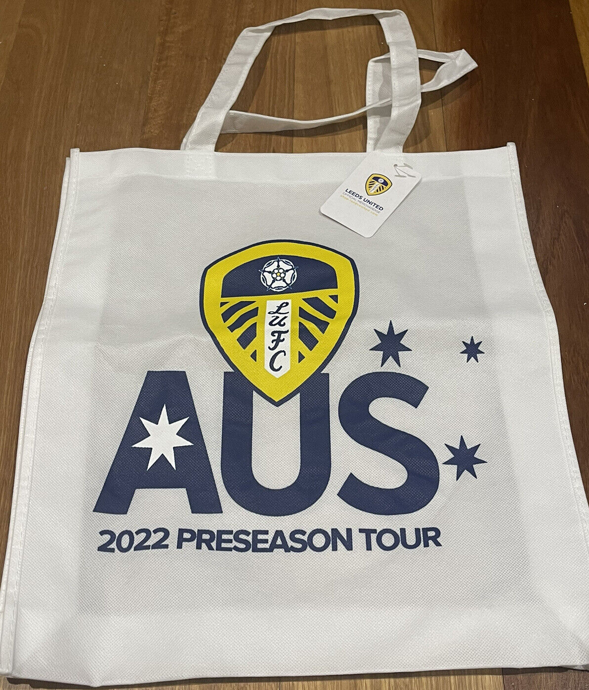 Leeds United FC 2022 Tour Tote Bag  Shopping Melbourne Australia BNWT FREE POST